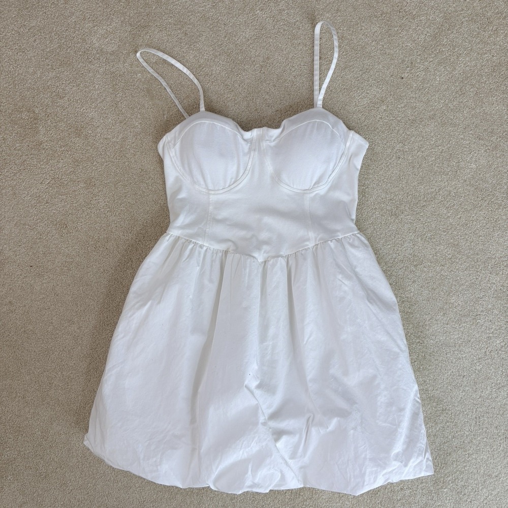 Madden NYC Corset Bubble Mini Dress Medium White Graduation Sorority Rush
